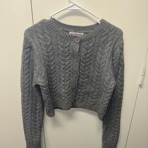 Willow & Wind Charcoal Cable Knit Cardigan